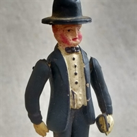 sort-jakkesæt-blød-hat-salmebog-butterfly-gammel.bakkelit-figur-kagetop-kagedekoration